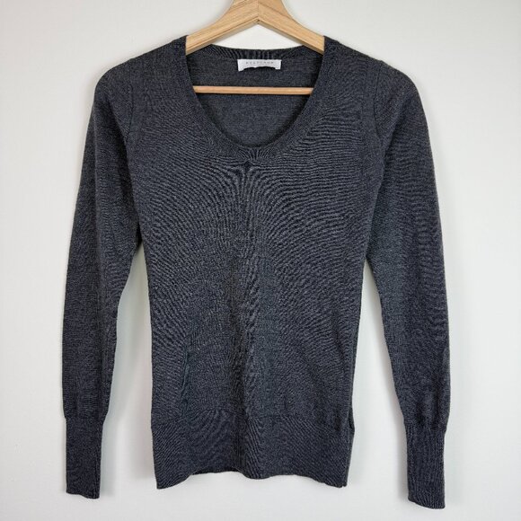 Everlane Woold Blend Scoop Neck Lightweight Long Sleeve Sweater Grey XXS - Picture 1 of 4